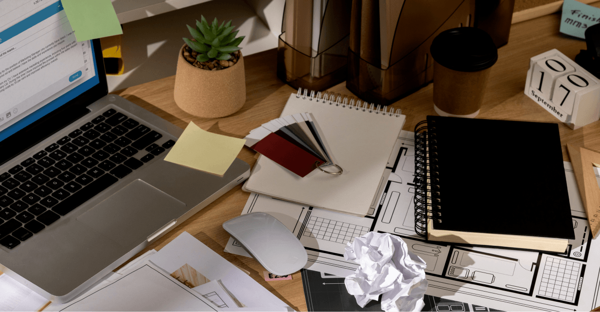 busy workstation