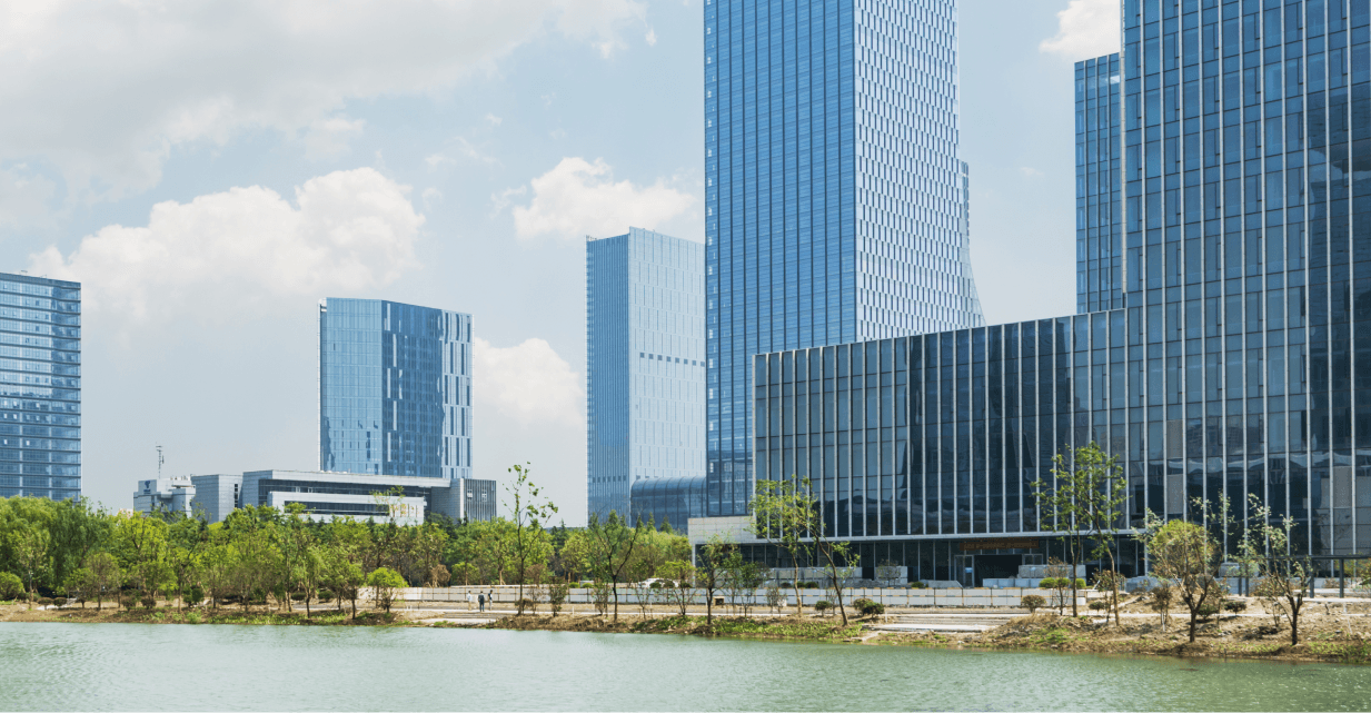 glass skyscrapers