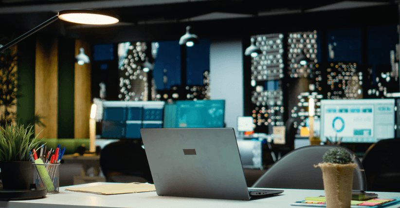 laptop on desk