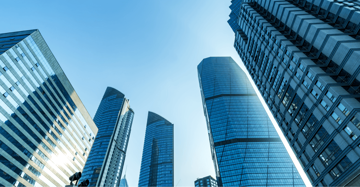tall buildings bottom view